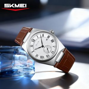 SKMEI 9390 Men’s Quartz Watch (Brown Belt)