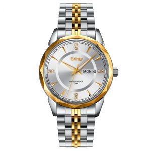 Skmei 9268 Men’s Quartz Watch (Golden Belt)