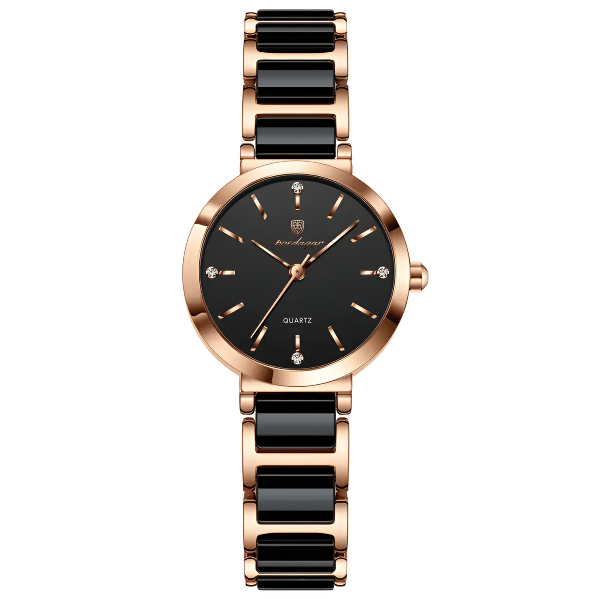 POEDAGAR 505 Luxury Rose Gold Ladies Quartz Wrist Watch Ceramic Strap - Image 5